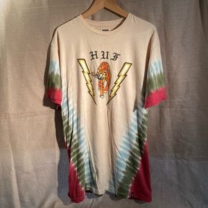 HUF V Tie Dye Lightning Tiger Tee XL